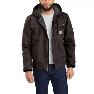 Carhartt Men's Work Jacket XX-Large Cotton Washed Duck Quilted-Lining Dark Brown